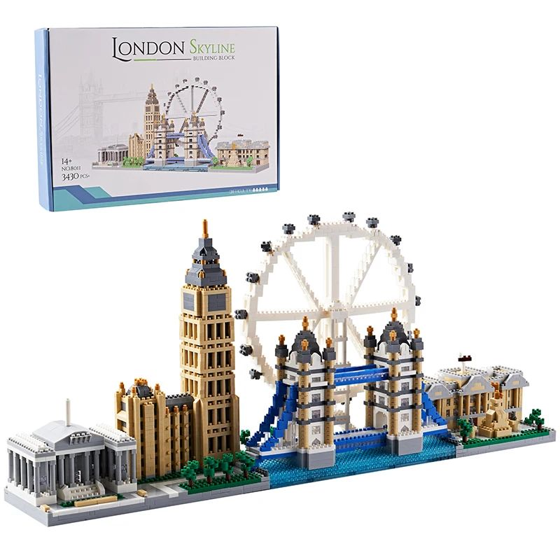 Maquete Arquitetônica Em Grande Escala Com 3430 Peças Representando Os Blocos De Construção Do Horizonte Da Tower Bridge, Em Londres.