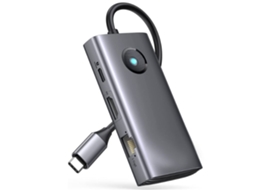 Docking Station Usb C Dongle Usb C 6 em 1 Cinza USHION