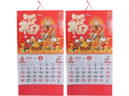 Calendário Lunar Chinês de Pendurar Alipis, 2 Peças, para o Ano Novo, Tradicional da Serpente 68,00 X 32,50 0,