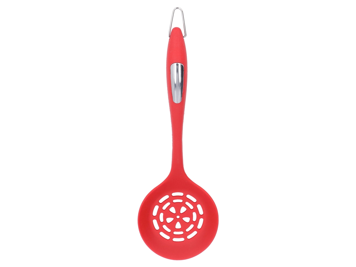 Colher Coador Saudável Segura Design Buraco Pendura Vermelho