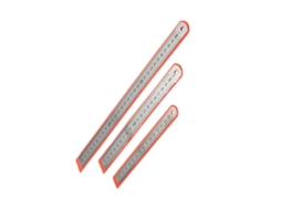 Conjunto de 3 réguas Vicasky em aço inoxidável com escala dupla britânica, material escolar para educação e medicação.