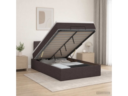 Vidaxl Cama Ottoman Com Colchão Marrom Escuro 120 X 190 Cm Tecido