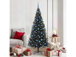 Vidaxl Árvore De Natal Com 300 Leds Com Suporte Preto 180 Cm Pvc