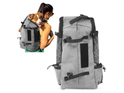 Mochila de Transporte para Cães e Gatos, Respirável, Cinza AQUAFORGE