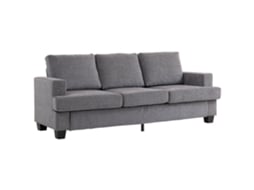 Sofá de 2 lugares, estilo escandinavo, estrutura de madeira, suporta até 150 kg, 117x56,5x77 cm, amarelo ZACHARY
