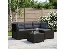 Vidaxl Sofá De Jardim Para 4 Pessoas Com Almofadas Estilo Rattan Pp