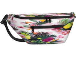 Bolsa de Ombro Unissex com Estampa Floral e Tucano 38 X 25 9 X 19 Cm impermeável