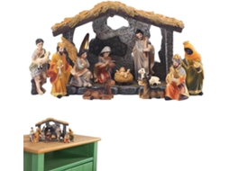 Berçário completo, conjunto de presépio com 12 peças, decoração com estátuas e artesanato do santo.