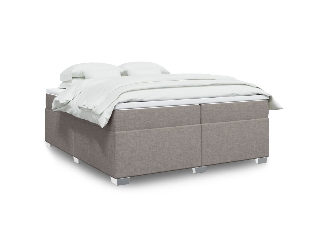 Vidaxl Cama Com Molas/colchão 200x200 Cm Tecido Castanho-acinzentado