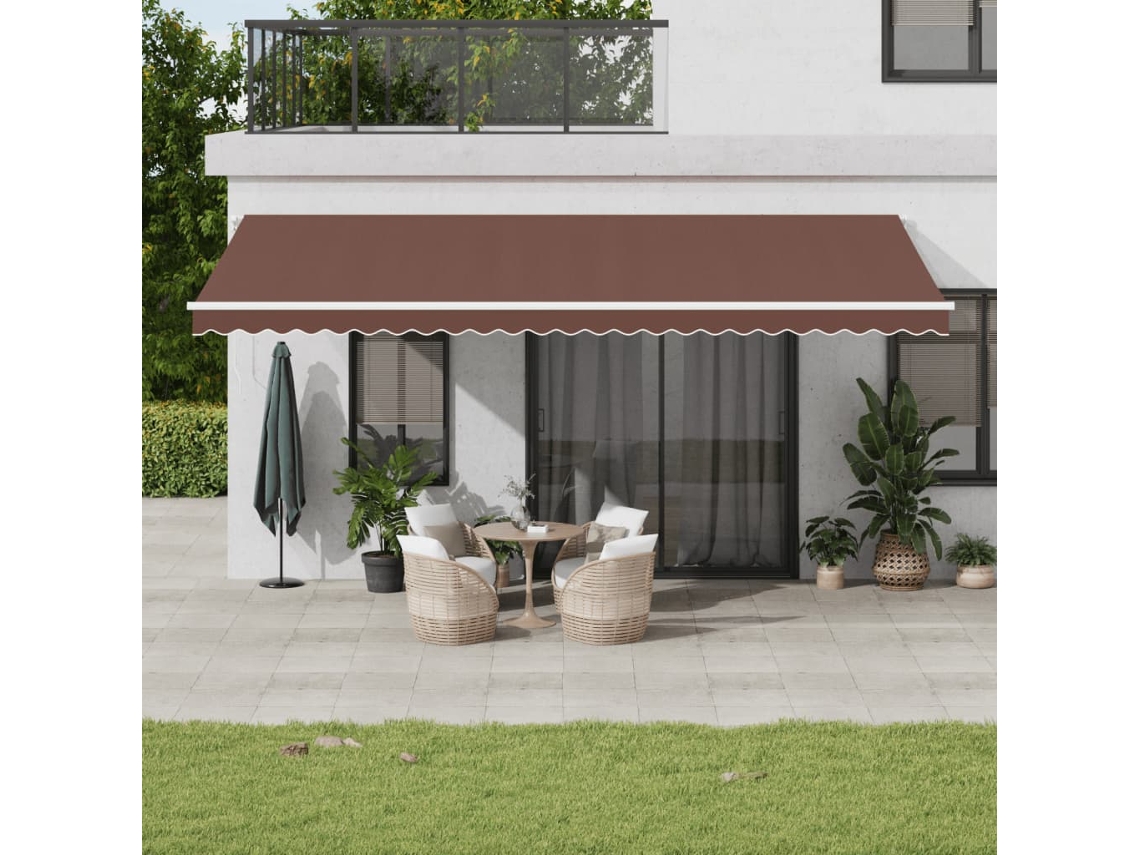 Toldo Retrã¡til Automã¡tico Com Luz Led 600x300 Cm Castanho Dkd Home Decor