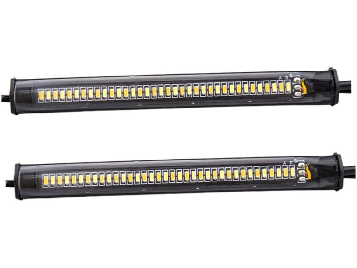 Conjunto De 2 Piscas Led Alta Potência Para Motocicleta, Baixo Consumo, Alumínio Resistente, Fácil Instalação