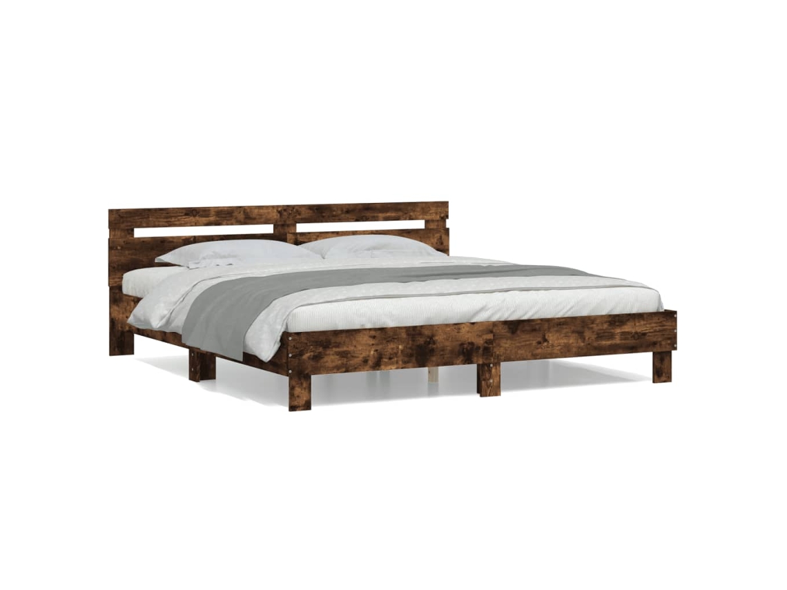 Bed Frame, Bed Frames Vidaxl Marrom Madeira Processada (180 X 200 Cm)