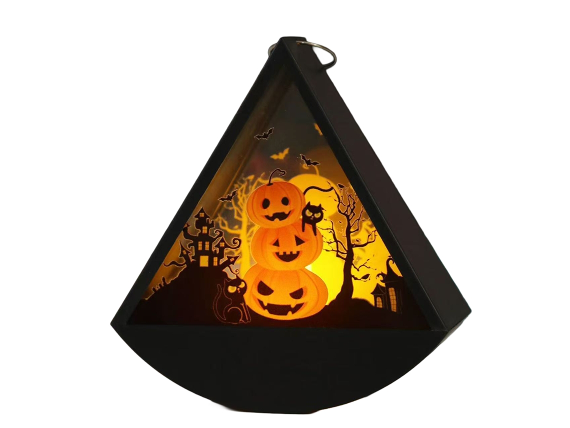 Laxiscreed: Decoração De Halloween Com Boneco Cabeçudo, Lanterna Em Forma De Triângulo, Fantasma E Abóbora Assustadora