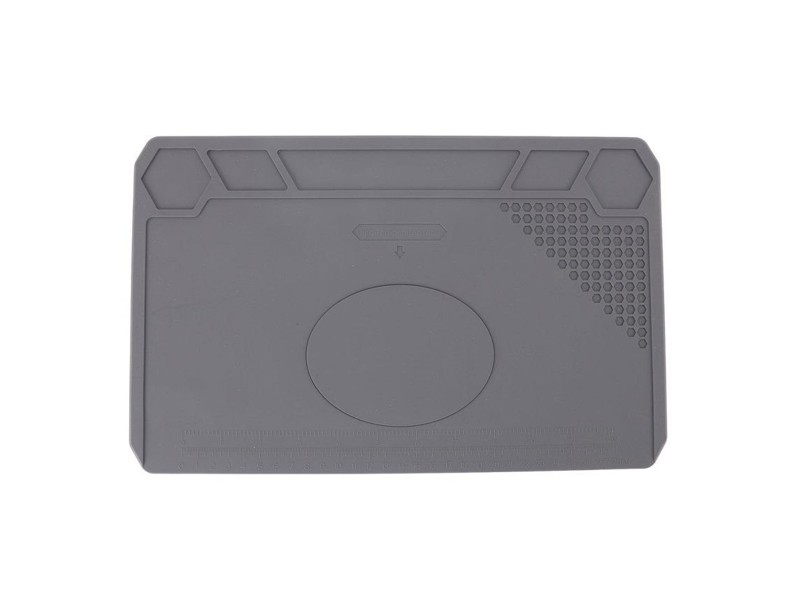 Tapete de Reparo Primerox Silicone Isolante com Régua, 81 Posições para Parafusos, Anti deslizante