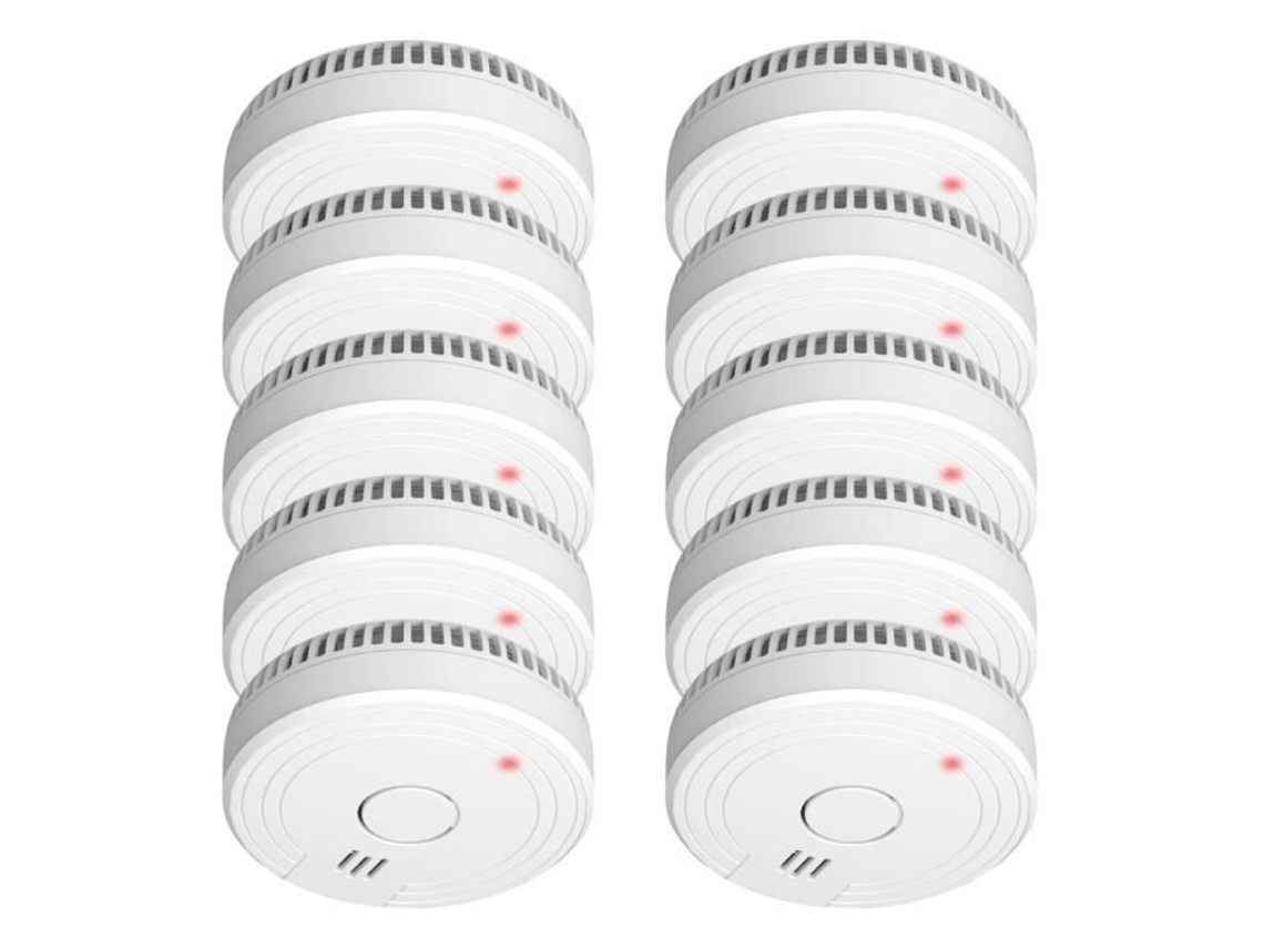 Detector De Fumaça Elro Fs1801, Atende À Norma Europeia En14604, 10 Unidades, Branco
