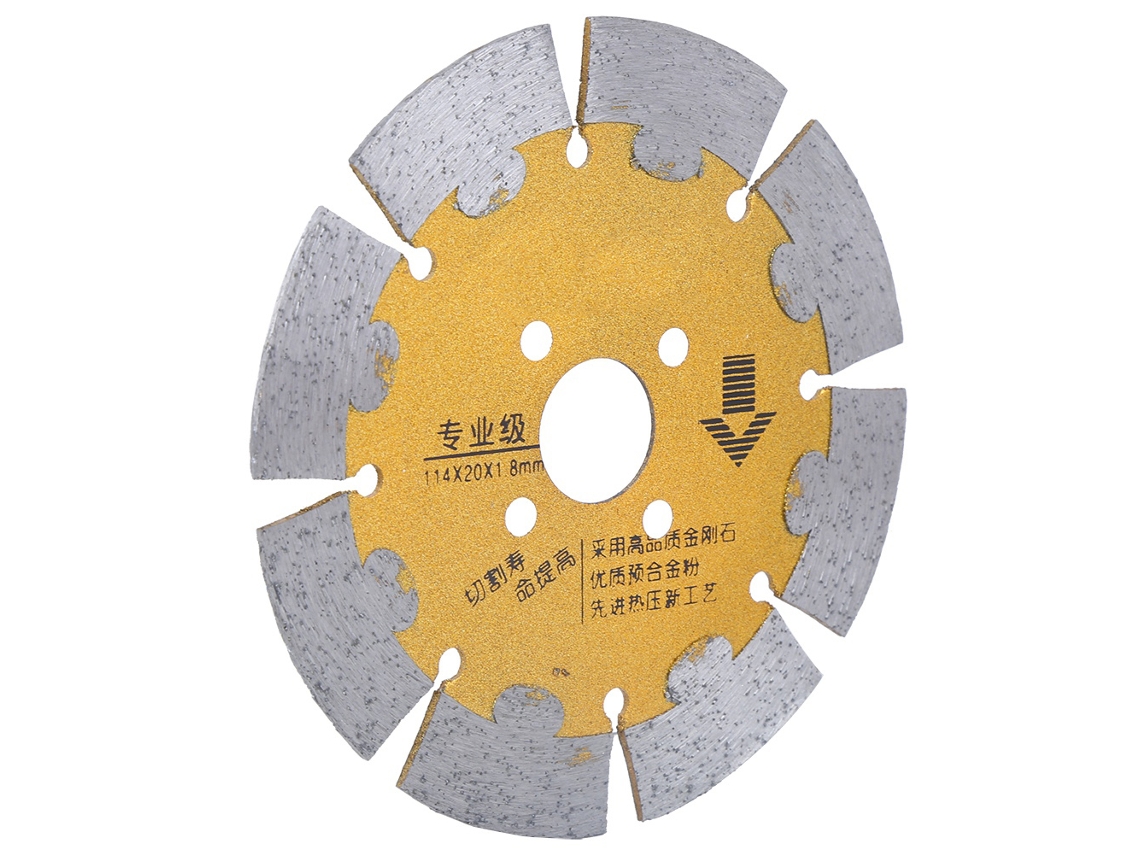 Disco de serra diamantado dourado de alta dureza, resistente ao desgaste, durável para ranhuras em paredes de concreto, 114x20x1,8mm