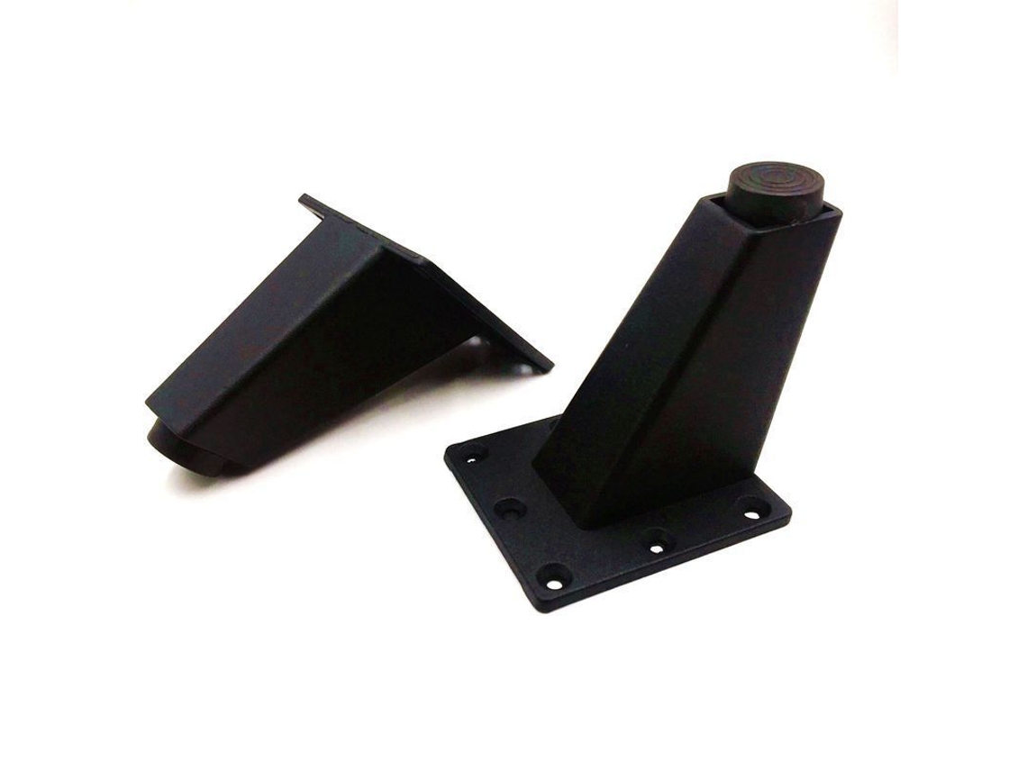 Conjunto de 4 pés de alumínio ajustáveis para móveis, ideais para cozinha, mesa, TV e bar. Alta estabilidade e resistência à umidade.