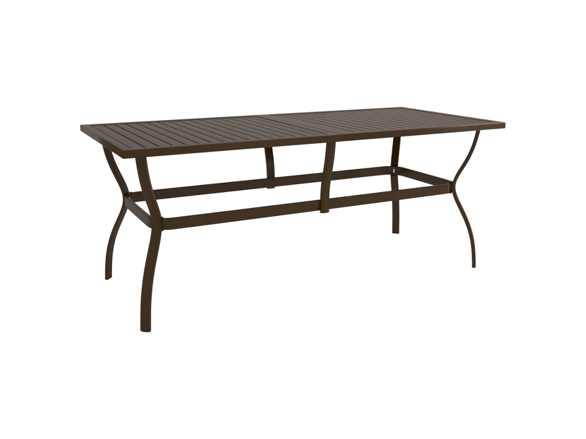 Vidaxl Mesa De Jardim 190x80x72 Cm Aço Castanho