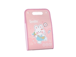 Carpeta Organizadora A4 Vertical 12 Capas Expandible Com Coelho Rosa Para Escritório E Mesa De Trabalho