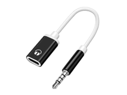 YURU conversor de Fone de Ouvido 3.5mm Macho para Type C Fêmea Preto