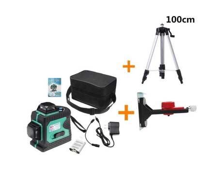 TEMPSA 360 ° 12 linhas Laser Medição de nível 80X luz verde com rotação automática suporte de parede T tripé TEM6414970477917 TEMPSA
