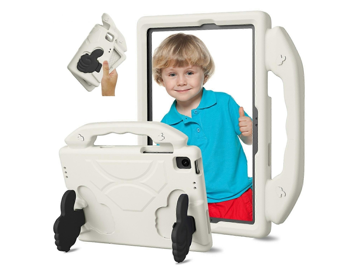 Capa de EVA ultramacia com suporte para polegar para Samsung Galaxy Tab A9, branco Hengrongshen