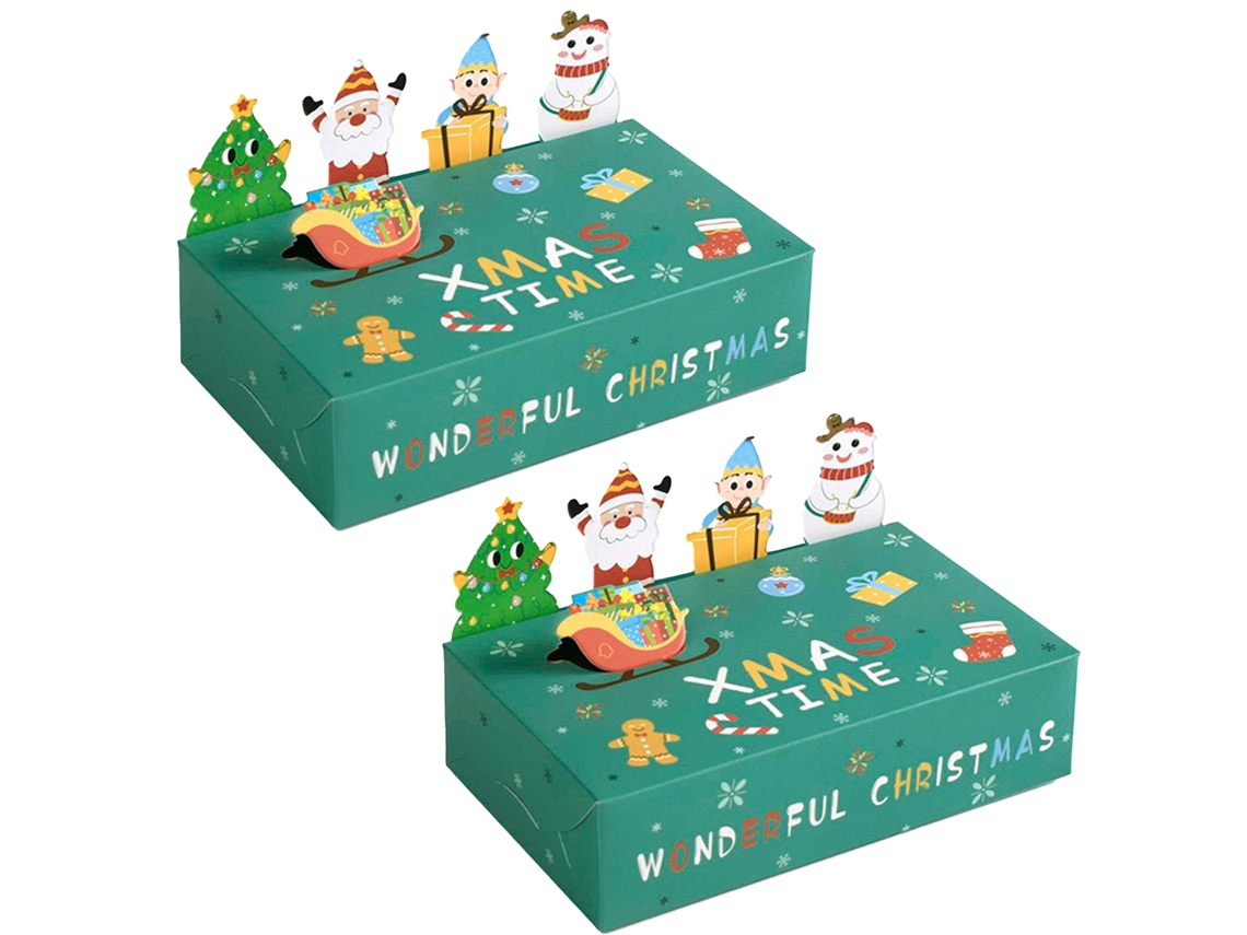 Pack de 3 Caixas Dobráveis Verdes para Festas de Natal, 30 Unidades LAXISCREED
