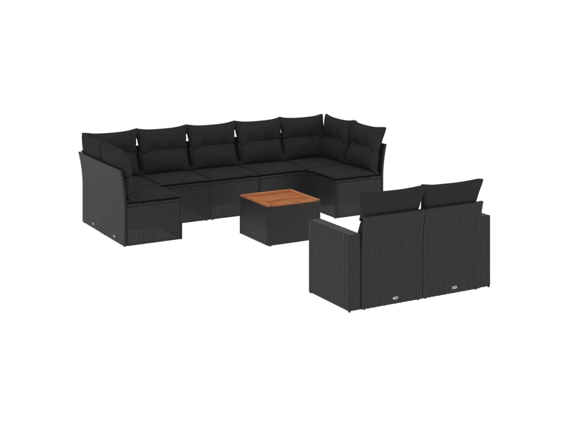 Garden Sofa Set, Garden Sofa Sets Vidaxl Preto Rattan / Vime (n/a)