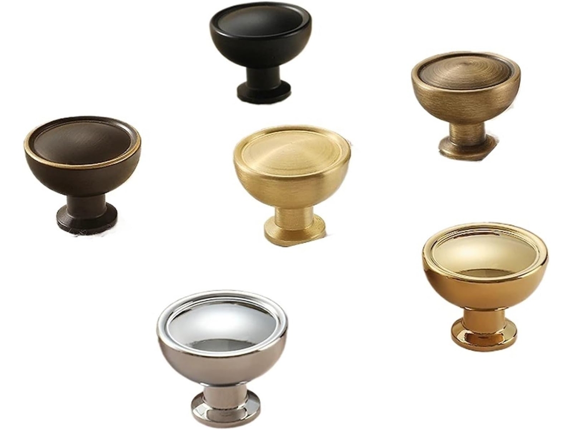1 Peça Puxador Simples E Robusto Em Cobre Puro Para Porta De Armário, Estilo Moderno, Com Um Único Furo Dourado