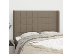Vidaxl Cabeceira Cama Abas Tecido 147x16x118/128 Cm Cinza-acastanhado