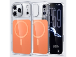 Capa Para Iphone 17 Pro Max Magsafe Em Tpu E Acrílico - Laranja