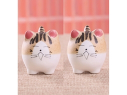 Conjunto de 2 Vasos para Suculentas em Formato Gato, com Furos de Drenagem, Vaso de Flores, H BRILVIBERA