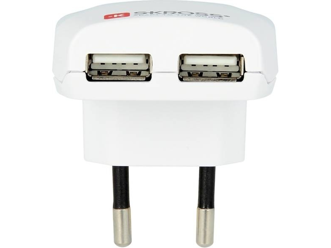 Adaptador de Viagem SKROSSEURO USB Charger Branco (Europa - 2100 mA)