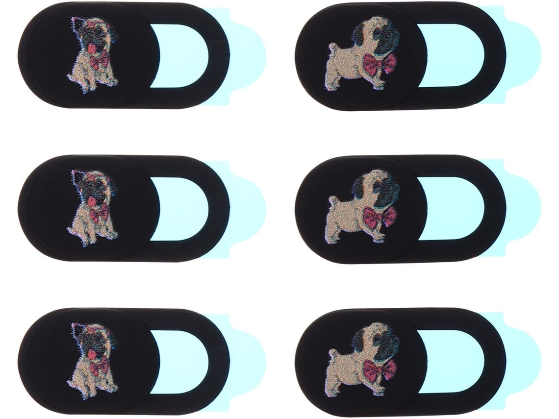 Conjunto De 6 Capas Protetoras Pretas Em Abs Para Webcam, Leves E Resistentes.