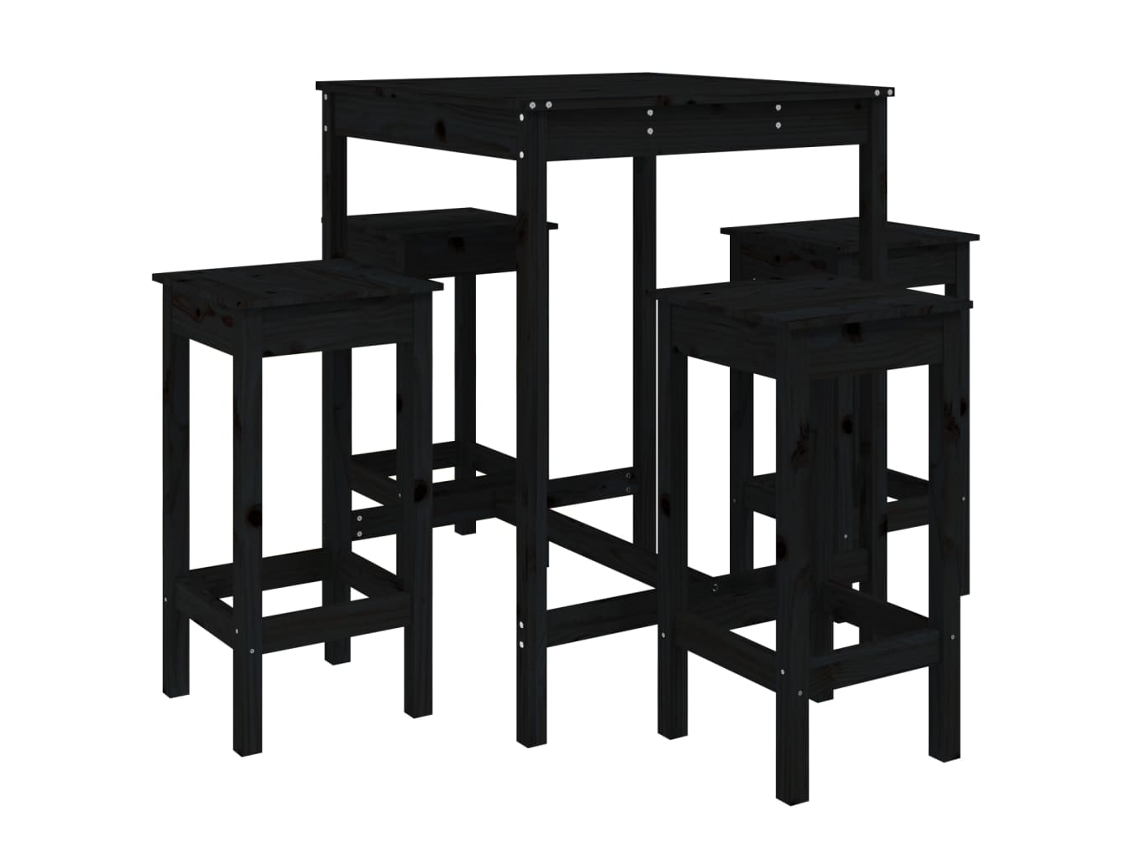 Garden Bar Set, Garden Bar Sets Vidaxl Preto Madeira De Pinho (n/a)