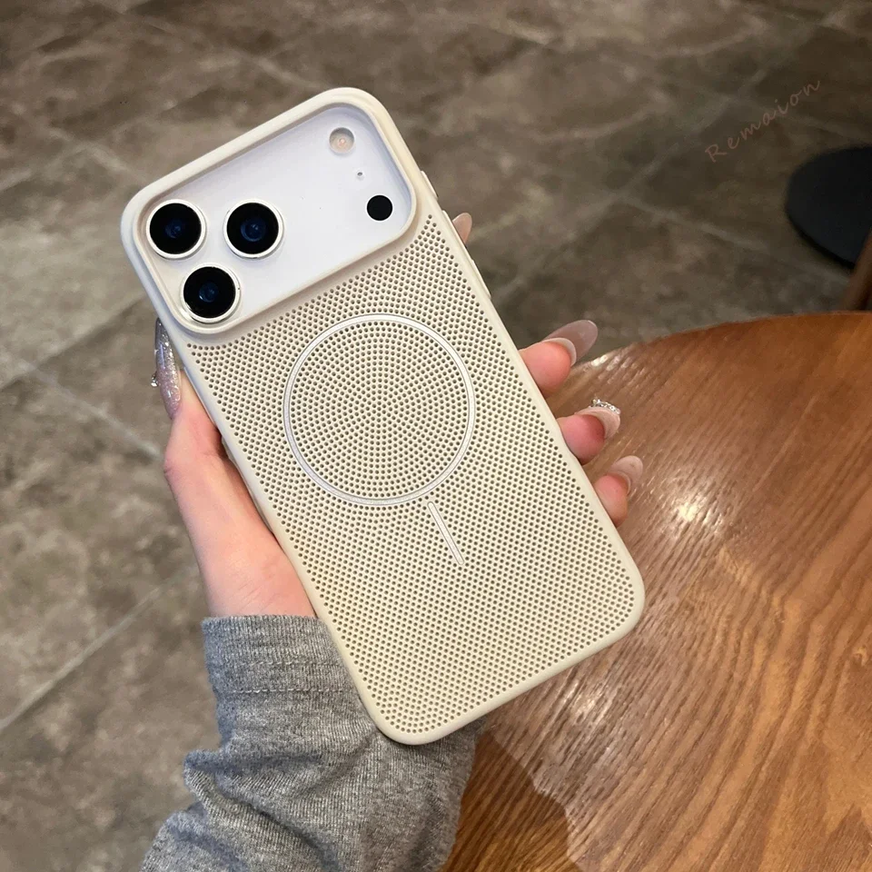 Capa Magnética Para Iphone 12 Pro Max (branca) Com Resfriamento E Superfície Fosca.