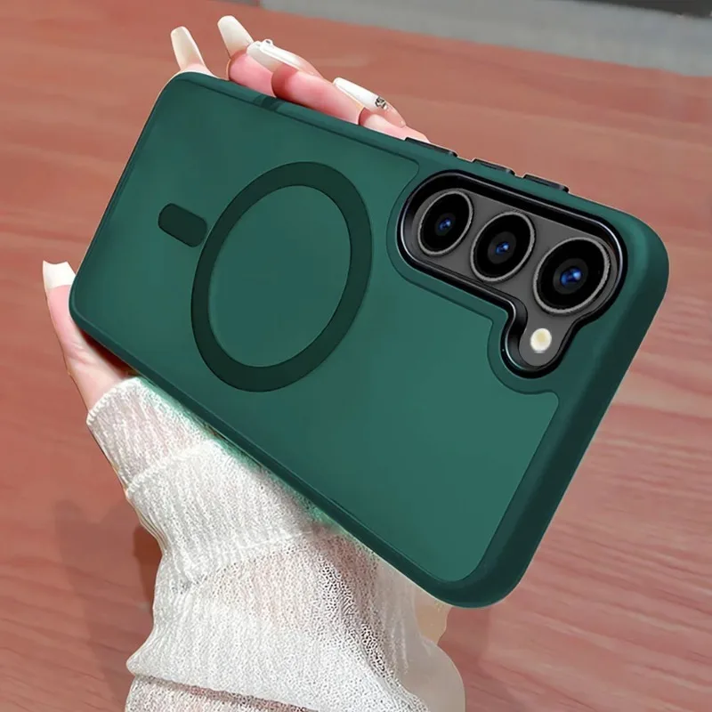 Capa Magsafe Com Carregamento Sem Fio Magnético (verde G Samsung S23) Para Samsung