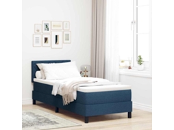 Vidaxl Cama Box Com Cabeceira Manual Azul 80 X 200 Cm Tecido