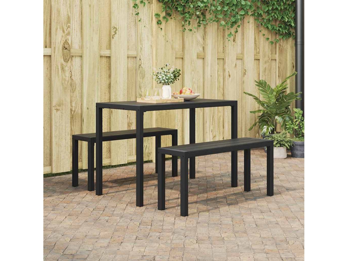 Vidaxl Conjunto De Jantar Para Jardim 3 Unid. Antracite Aço
