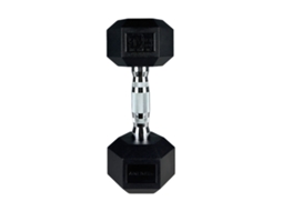 Haltere Hexagonal 8kg ABOUT FIT Musculação, Treino Funcional, Borracha Antiderrapante Preto