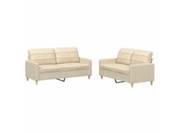 Sofa Set, Sofa Sets Vidaxl Creme Tecido (n/a)