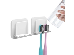 Copo Porta Escova Dentes Parede Autoadesivo Gancho Branco