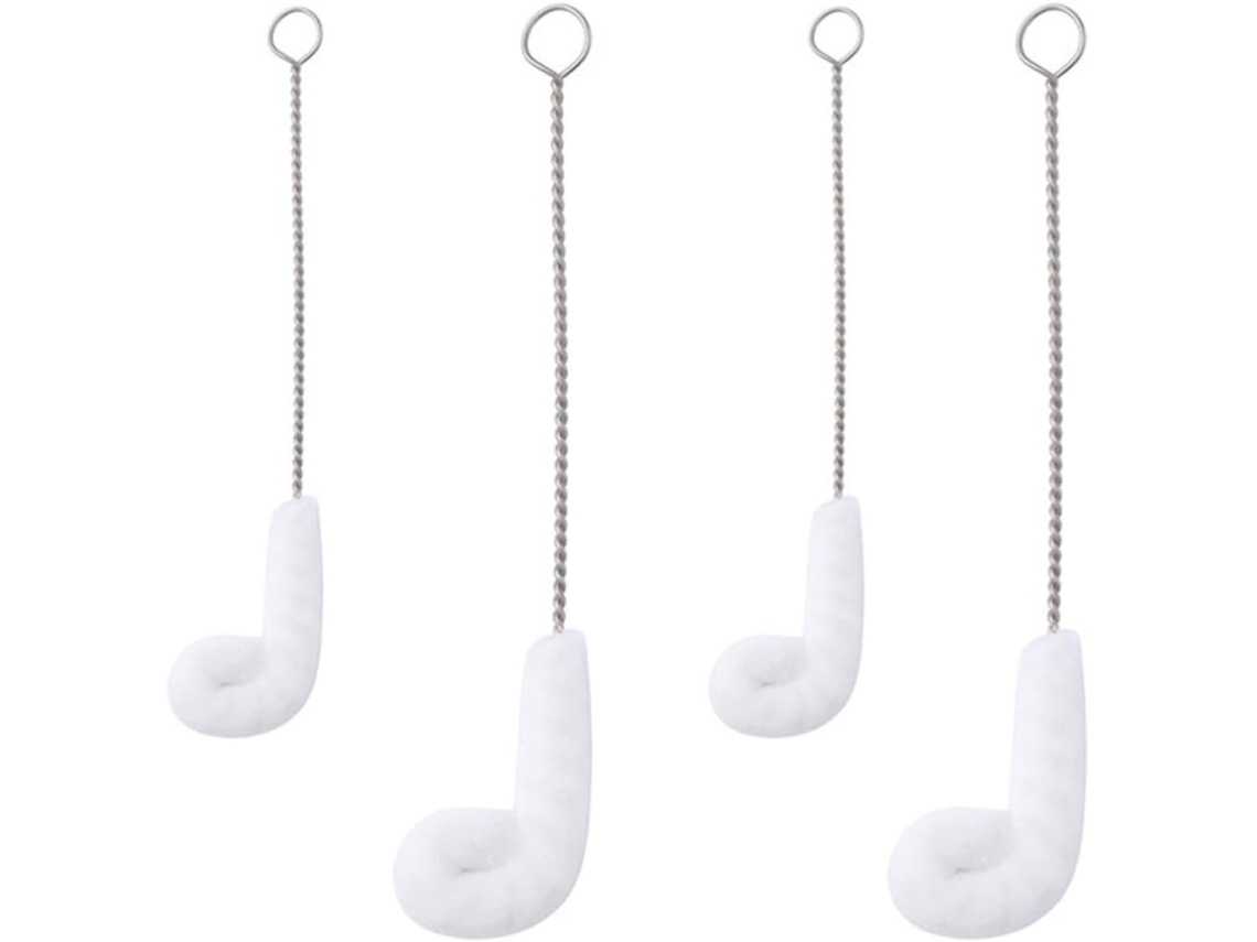 Conjunto Cabilock Com 4 Escovas De Limpeza Para Garrafas E Taças Vinho, Cabo Multifuncional Em Aço Inoxidável E Cerdas