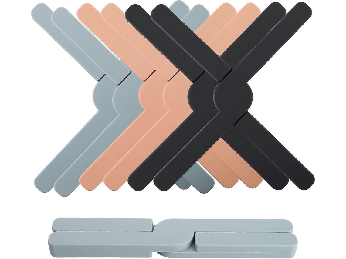 Conjunto de 6 porta copos dobráveis de silicone, resistentes ao calor