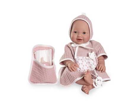Boneca Recém-Nascida Mia Pees Com Touca de Banho 42 Cm Antonio Juan