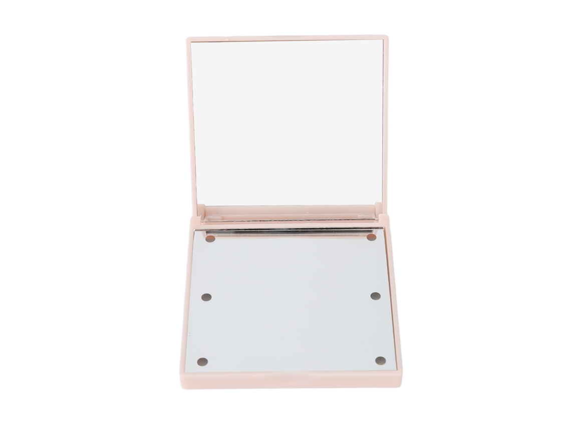 Espejo De Maquillaje Portátil Compacto Con Luz Led Y 2x De Magnificación