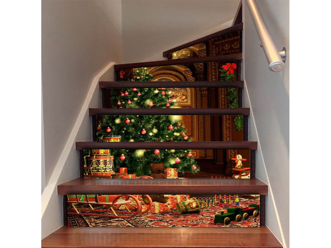 Outras Decorações De Natal, Adesivos Natalinos Criativos Para Escadas, Imitação De Árvore De Natal, Adesivos Decorativos Para Degr-aquaforge