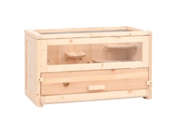 Vidaxl Gaiola Para Hamster 60x30x35 Cm Madeira De Abeto Maciça