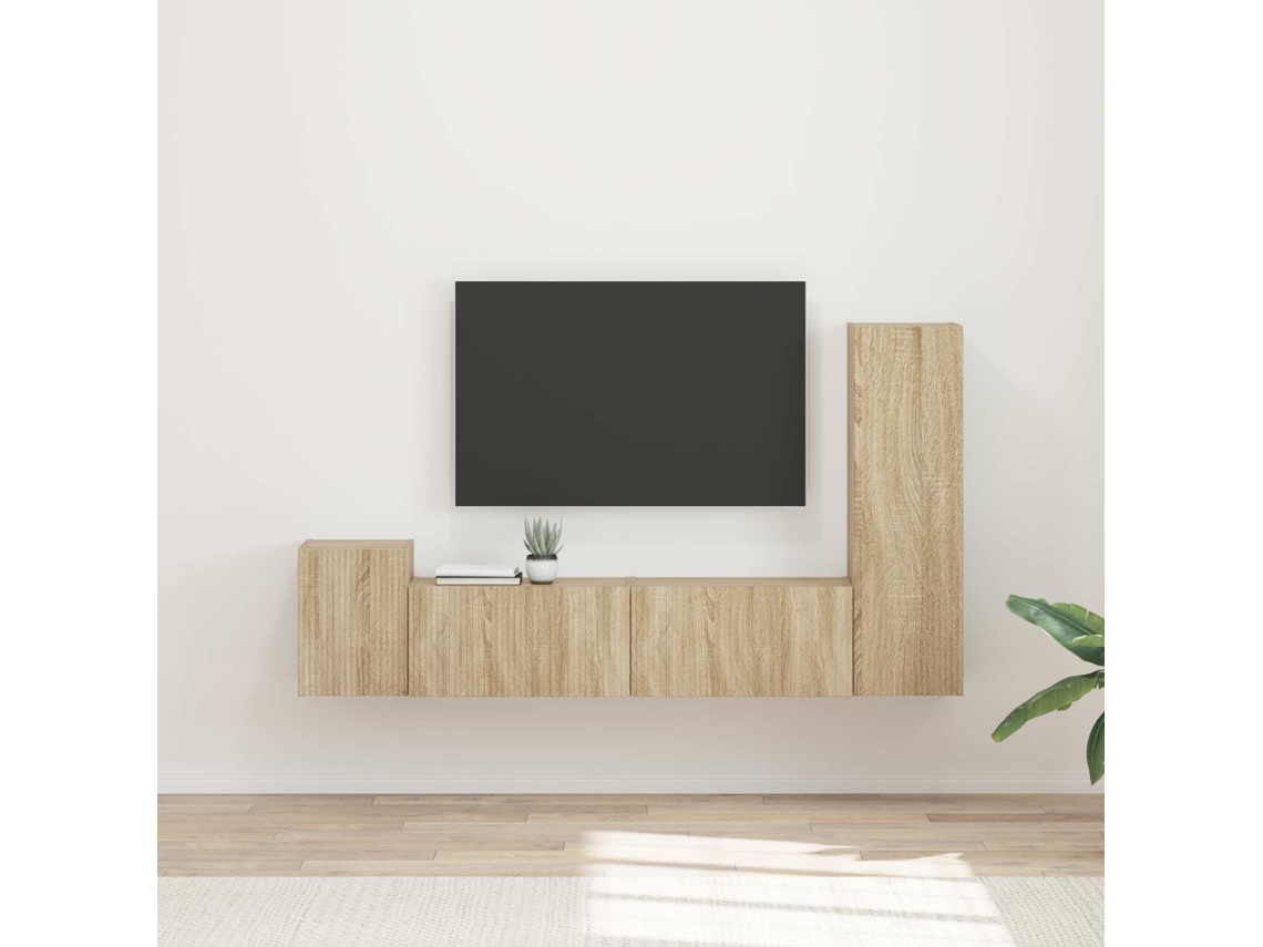 Vidaxl Conjunto De Móvel De Tv 4 Unid. Carvalho Sonoma