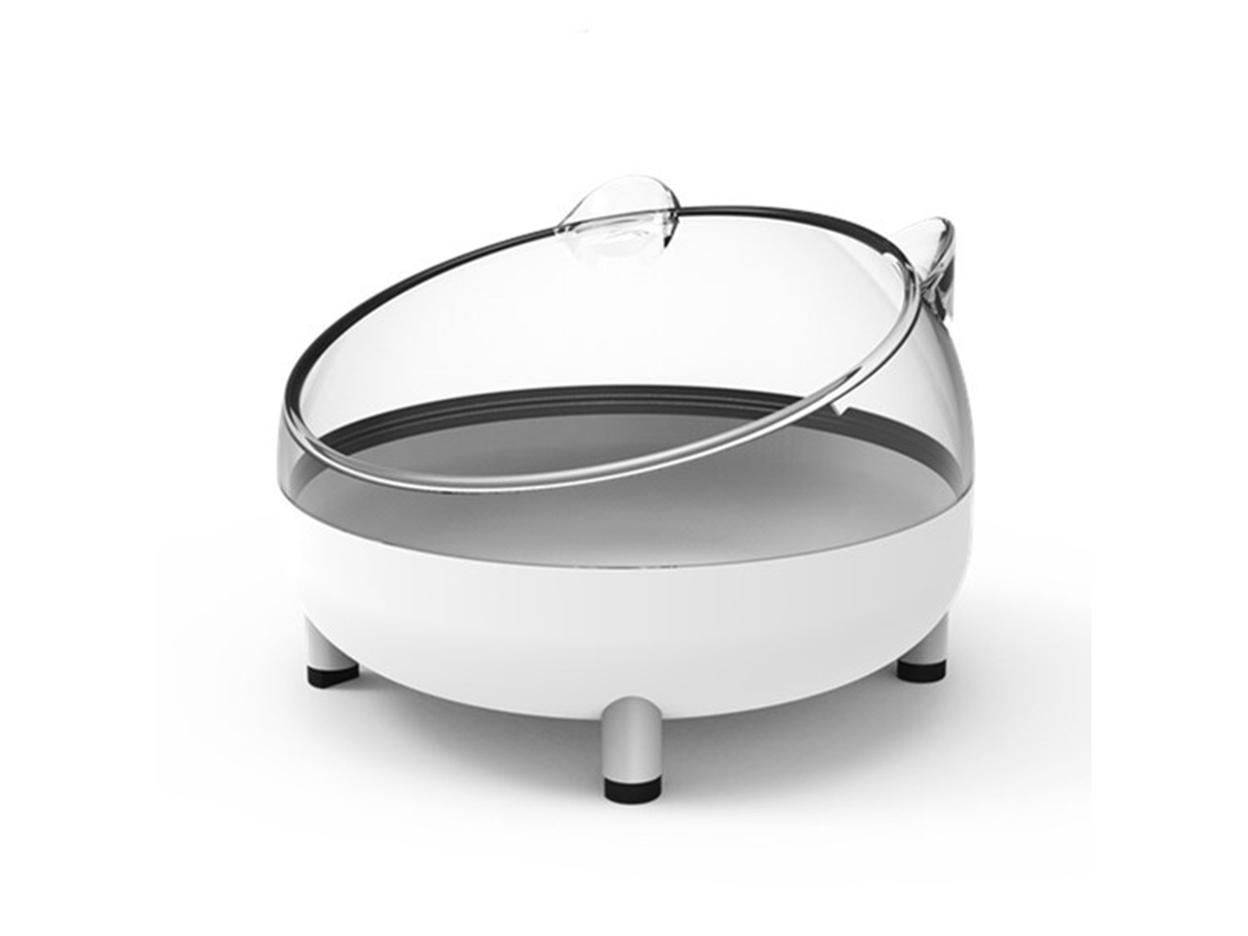 Tigela Antiderrapante para Animais de Estimação, Elevada em 1, Removível, Sem Rebarbas, Fofa, para Comida e Água de Gatos e Filhotes, Branca AQUAFORGE